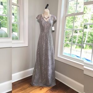 David’s Bridal Silver Mother of the Bride Cocktail Dress - Women’s 10 NEW